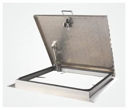 Capac cu deschidere asistata, finisaj tabla striata, aluminiu A15, 600x600, BAUKANAL, imaginea 3
