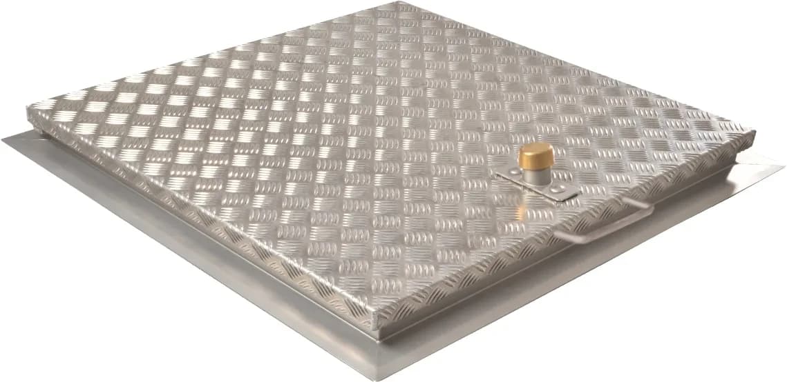 Capac cu deschidere asistata, finisaj tabla striata, otel inoxidabil A15, 600x600, BAUKANAL, imaginea 2