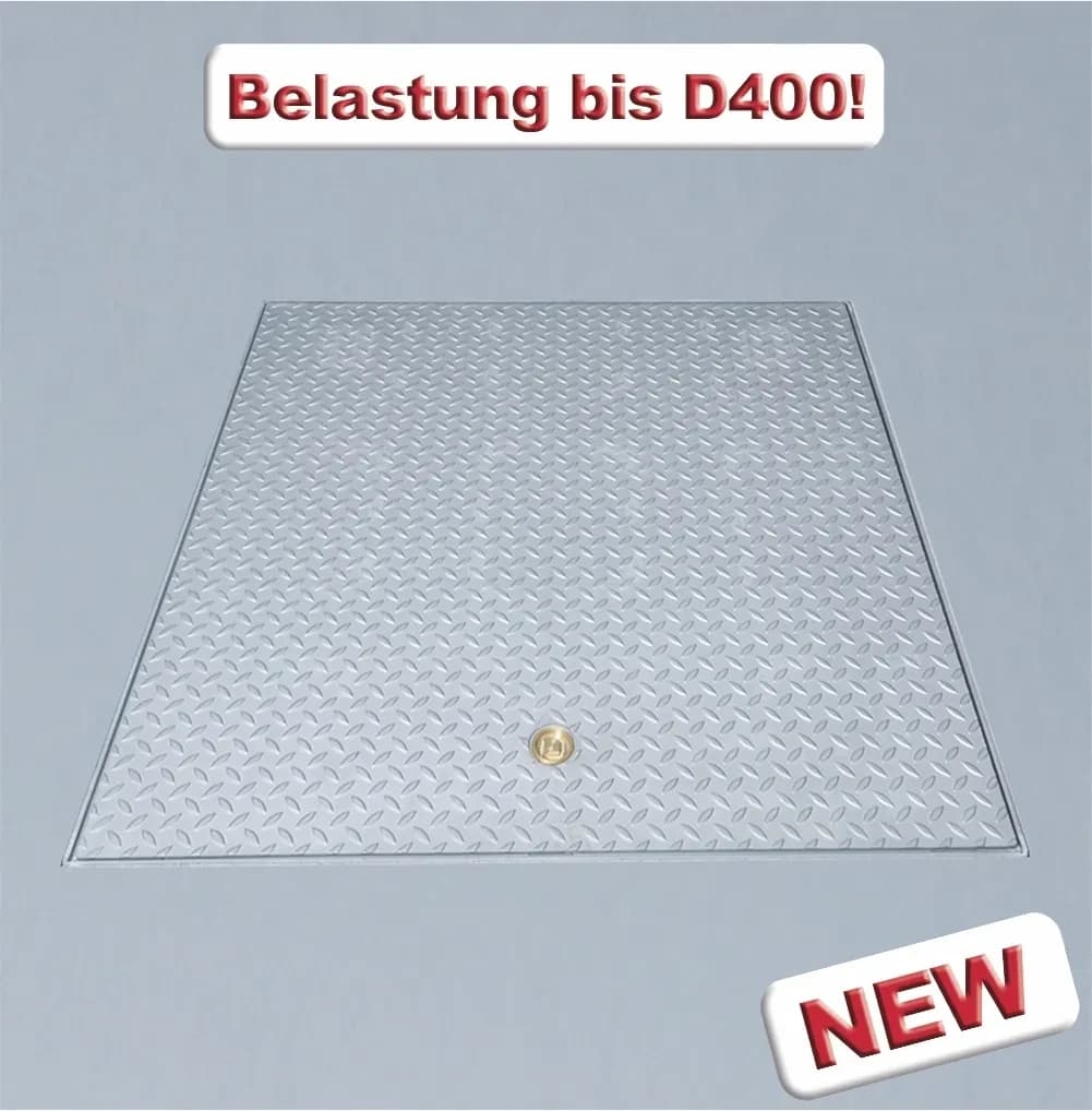 Capac cu tablă striată, oțel inoxidabil D400, 600x600, BAUKANAL, imaginea 3
