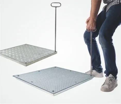 Capac cu tablă striată, oțel inoxidabil C250, 400x400, BAUKANAL, imaginea 2