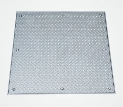 Capac cu tablă striată, oțel inoxidabil C250, 400x400, BAUKANAL, imaginea 3