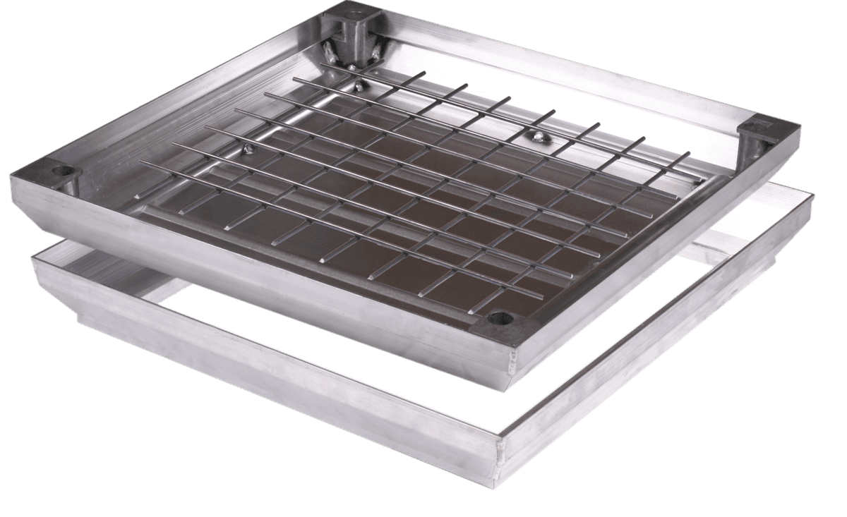 Capac placabil, aluminiu, cuvă 58 mm B125, 300x300, BAUKANAL